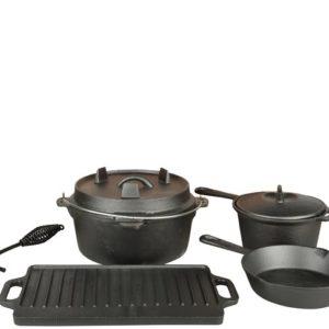 Liatinová súprava Dutch Oven, 7-dielna